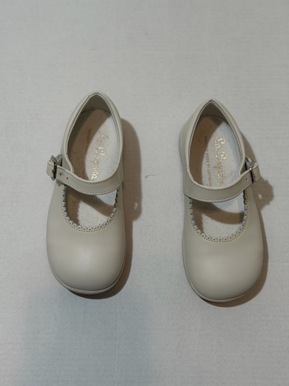 La Coqueta Ivory Nappa Leather Toddler Mary Jane Shoes Size 25 (9 US) - Picture 16 of 17